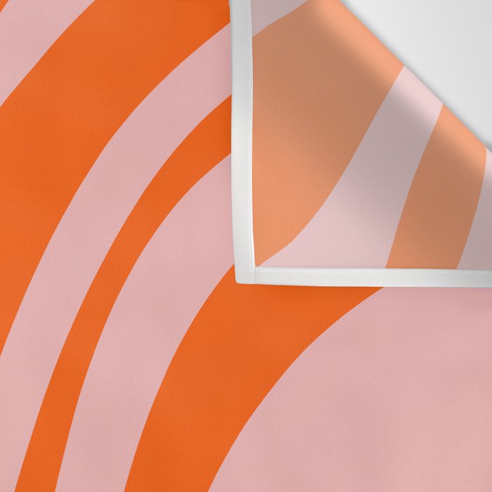 Groovy Abstract Retro Contemporary Wavy Loops Pattern Orange Blush Wall Tapestry Gallery Image 3