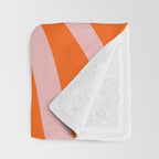 Groovy Abstract Retro Contemporary Wavy Loops Pattern Orange Blush Throw Blanket Gallery Image 3