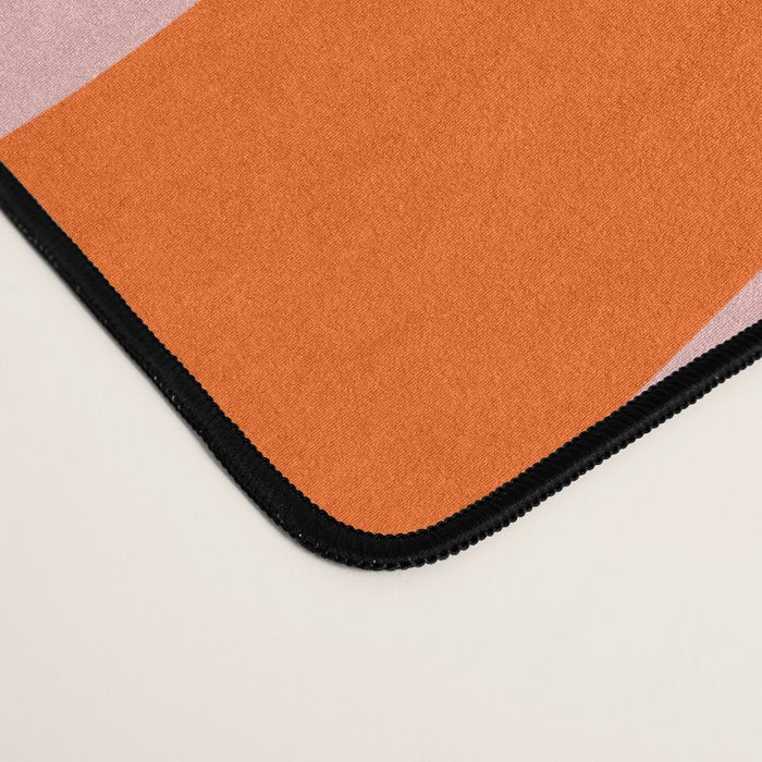 Groovy Abstract Retro Contemporary Wavy Loops Pattern Orange Blush Desk Mat Gallery Image 4