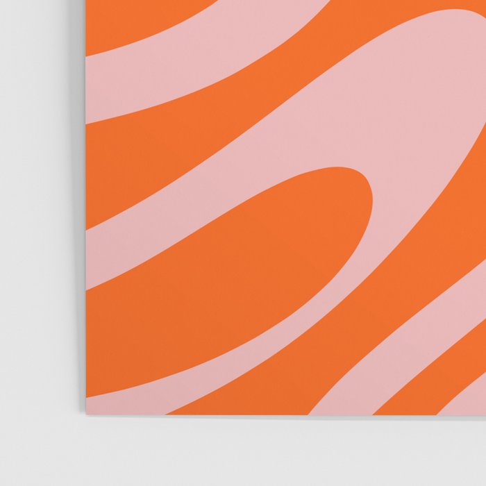 Groovy Abstract Retro Contemporary Wavy Loops Pattern Orange Blush Poster Gallery Image 3