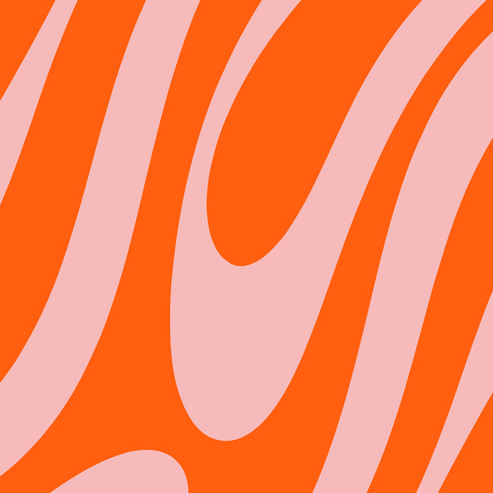 Groovy Abstract Retro Contemporary Wavy Loops Pattern Orange Blush Coffee Mug Gallery Image 2