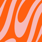 Groovy Abstract Retro Contemporary Wavy Loops Pattern Orange Blush Coffee Mug Gallery Image 2