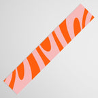 Groovy Abstract Retro Contemporary Wavy Loops Pattern Orange Blush Table Runner Gallery Image 3