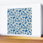 Abstract blue organic shape art pattern Wall Mural Gallery Image 2