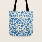 Abstract blue organic shape art pattern Tote Bag Gallery Image 1