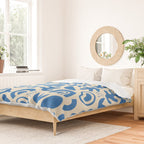 Abstract blue organic shape art pattern Duvet Cover Gallery Image 2