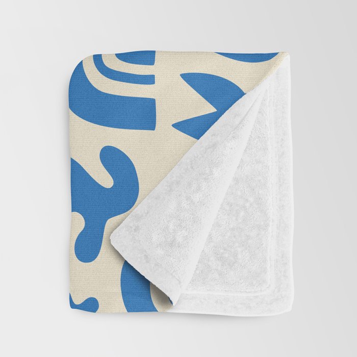 Abstract blue organic shape art pattern Throw Blanket Gallery Image 3