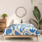 Abstract blue organic shape art pattern Comforter Gallery Image 3