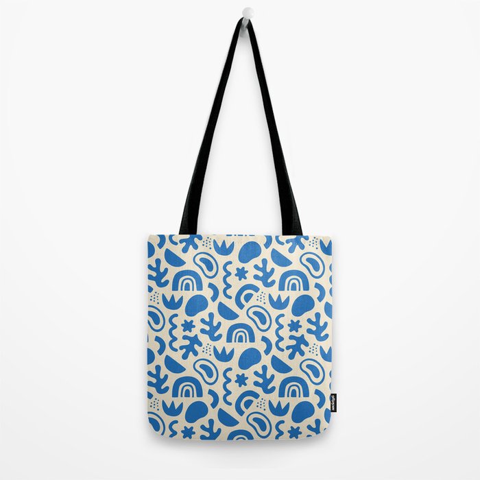 Abstract blue organic shape art pattern Tote Bag Gallery Image 2