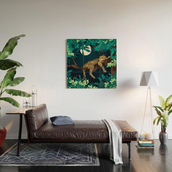 Leopard Dream Wood Wall Art Gallery Image 2