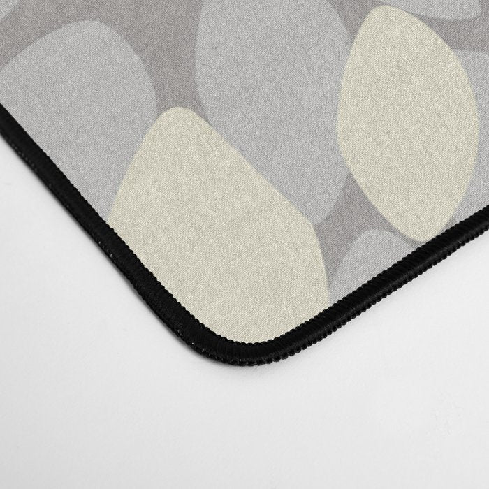 Floral Prints, Soft Yellow and Gray, Modern Print Art Desk Mat Gallery Image 4