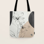 Abstract Art /Minimal Flowers Tote Bag Gallery Image 1