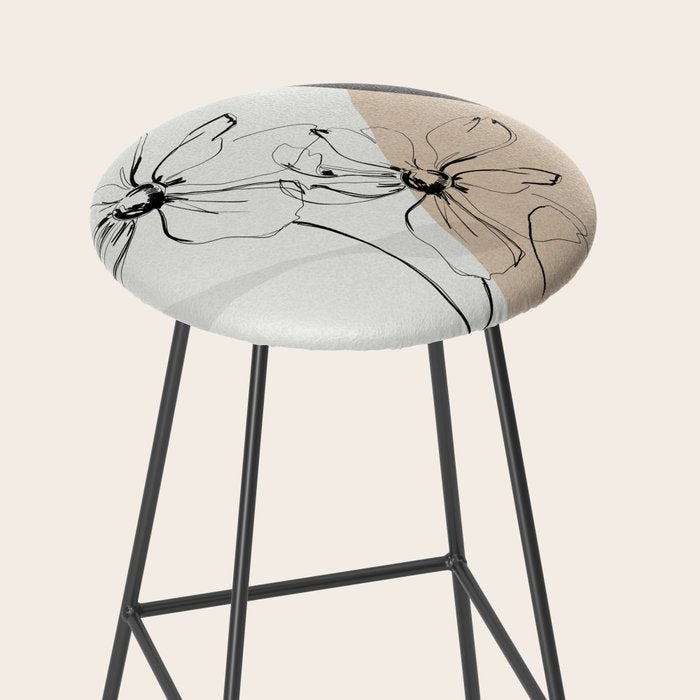 Abstract Art /Minimal Flowers Stool Gallery Image 2