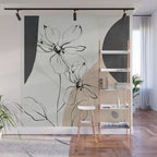 Abstract Art /Minimal Flowers Wall Mural Gallery Image 1