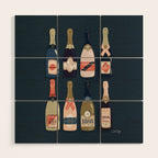 French Champagne Collection - Teal Wood Wall Art Gallery Image 1