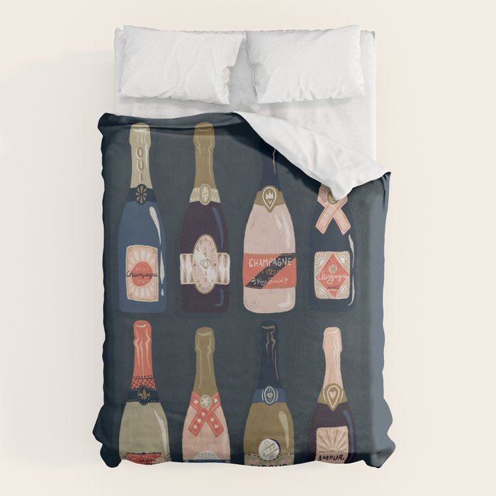 French Champagne Collection - Teal Duvet Cover Gallery Image 6