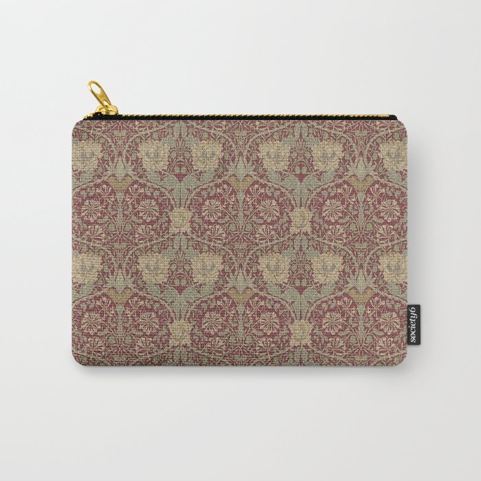 William Morris Honeysuckle & Tulip Red and Gold Carry All Pouch Gallery Image 1