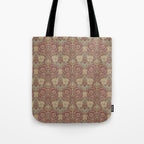 William Morris Honeysuckle & Tulip Red and Gold Tote Bag Gallery Image 1