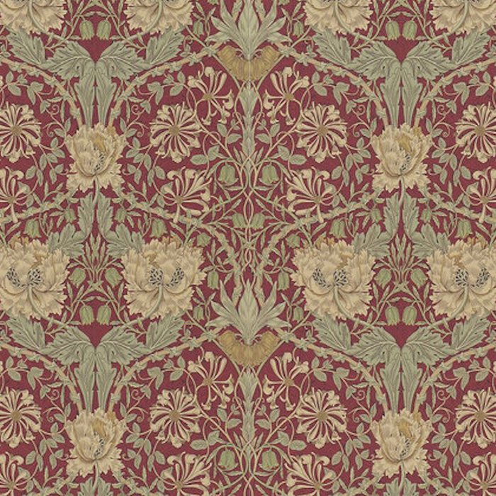 William Morris Honeysuckle & Tulip Red and Gold Coffee Mug Gallery Image 2