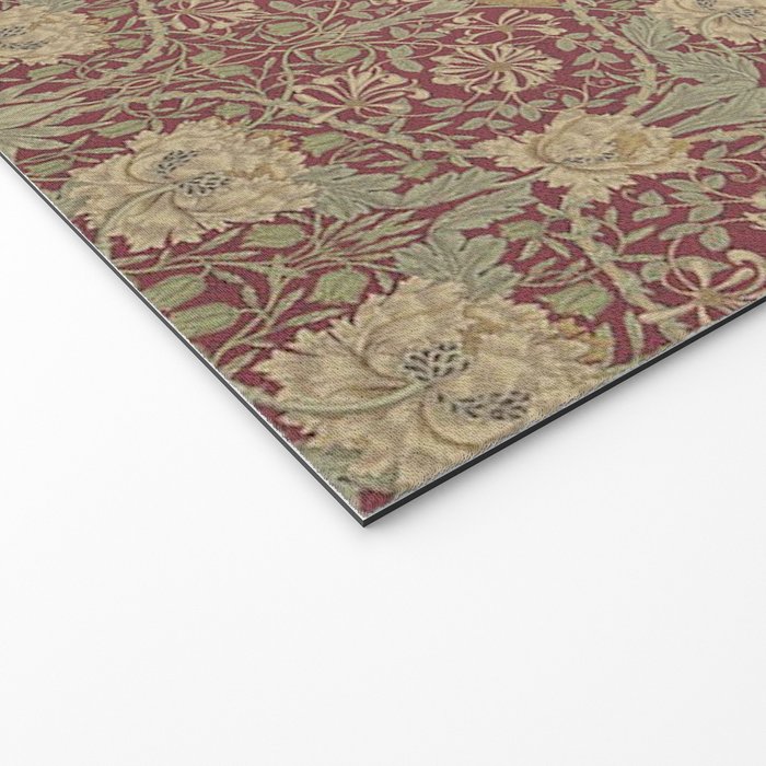 William Morris Honeysuckle & Tulip Red and Gold Welcome Mat Gallery Image 2