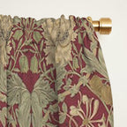 William Morris Honeysuckle & Tulip Red and Gold Window Curtain Gallery Image 2