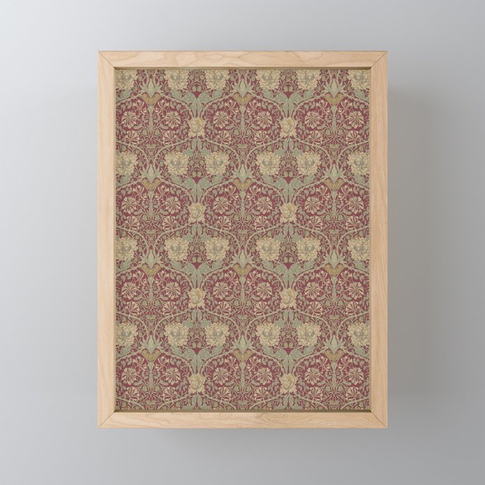 William Morris Honeysuckle & Tulip Red and Gold Mini Art Print Gallery Image 1