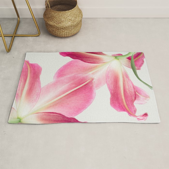 Pink Petals - Flower Photography, Botanical Rug Gallery Image 1