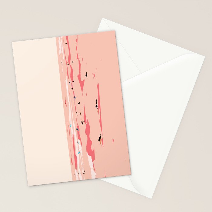 Sunset Tiny Surfers in Lima Stationery Card Gallery Image 2