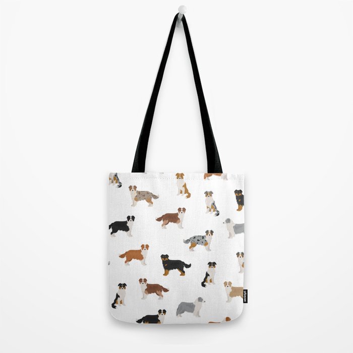 Australian Shepherd Colors Pattern Tote Bag Gallery Image 2