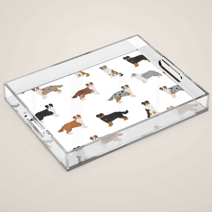 Australian Shepherd Colors Pattern Acrylic Tray Gallery Image 1