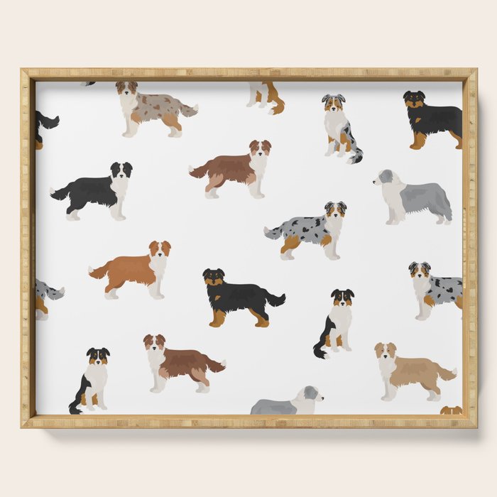 Australian Shepherd Colors Pattern Serving Tray Gallery Image 1