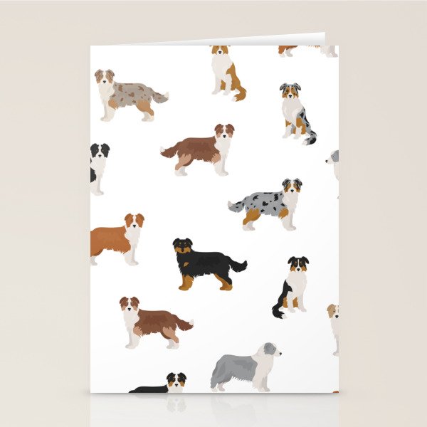 Australian Shepherd Colors Pattern Stationery Card Gallery Image 2