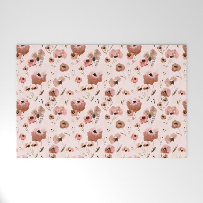 Farmhouse floral - pink Welcome Mat Gallery Image 1