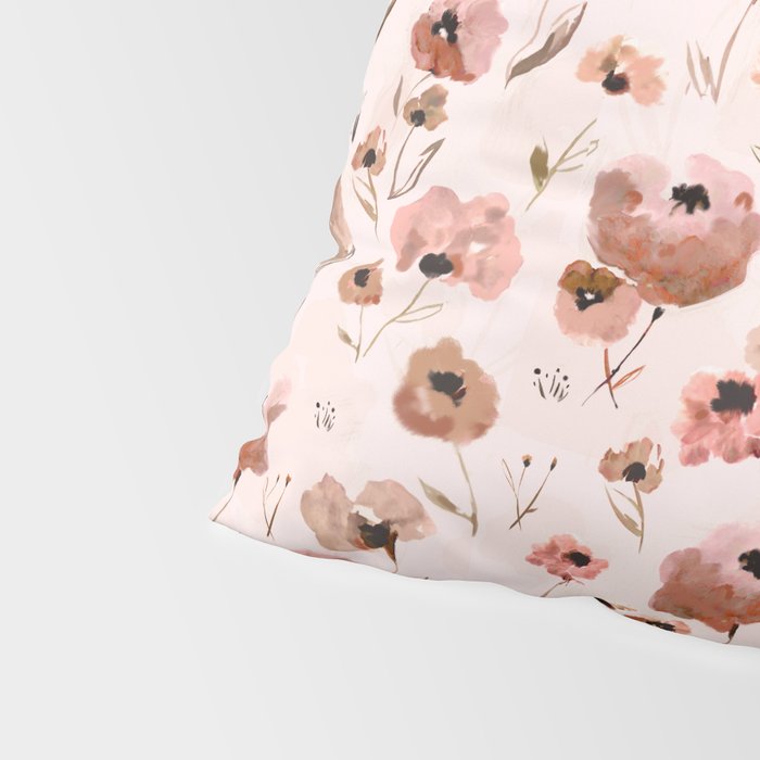 Farmhouse floral - pink Pillow Sham Gallery Image 4