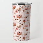 Farmhouse floral - pink Travel Mug Gallery Image 1