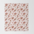 Farmhouse floral - pink Throw Blanket Gallery Image 2