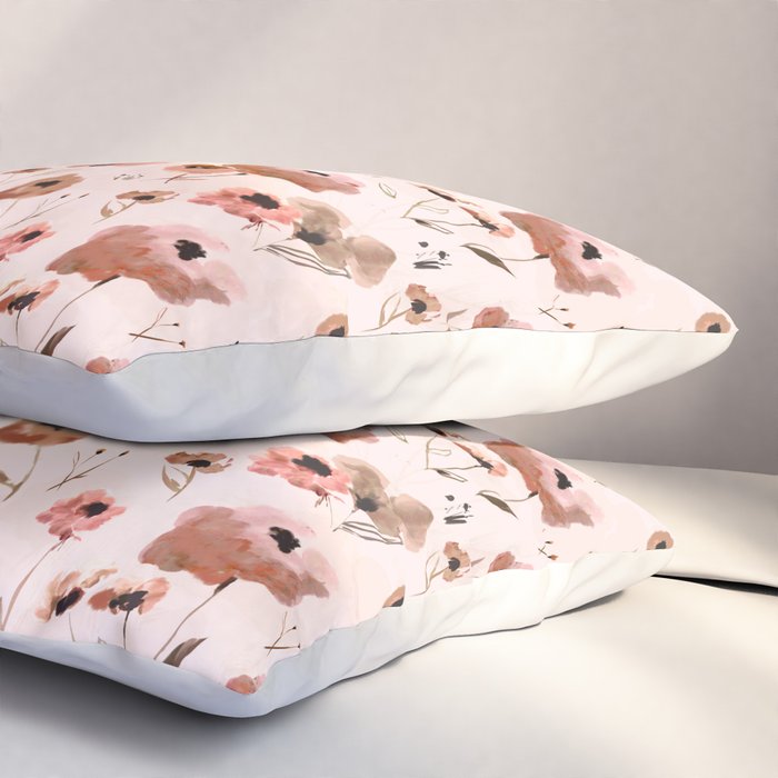 Farmhouse floral - pink Pillow Sham Gallery Image 3