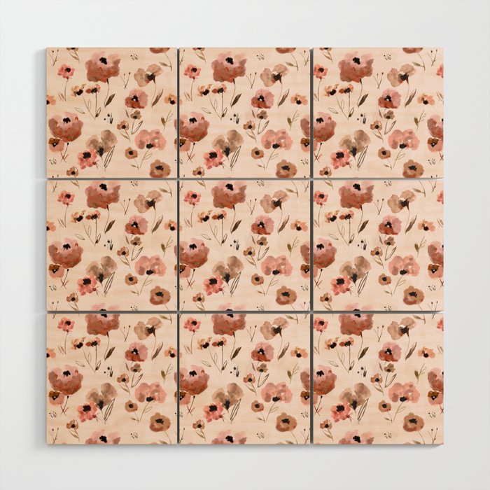 Farmhouse floral - pink Wood Wall Art Gallery Image 1