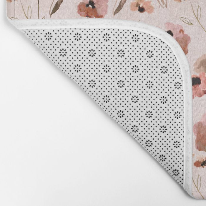 Farmhouse floral - pink Bath Mat Gallery Image 2