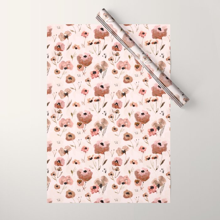 Farmhouse floral - pink Wrapping Paper Gallery Image 1