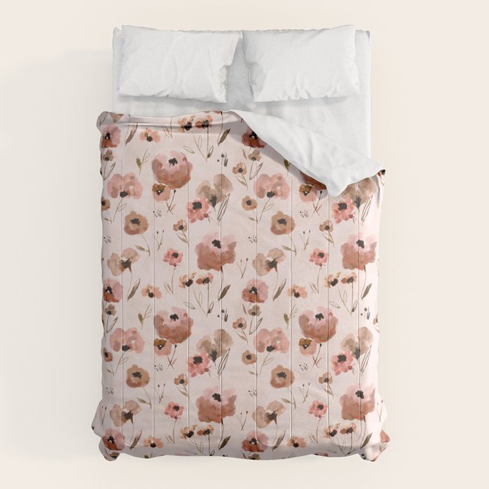 Farmhouse floral - pink Comforter Gallery Image 6