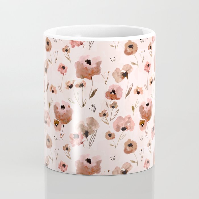 Farmhouse floral - pink Coffee Mug Gallery Image 4
