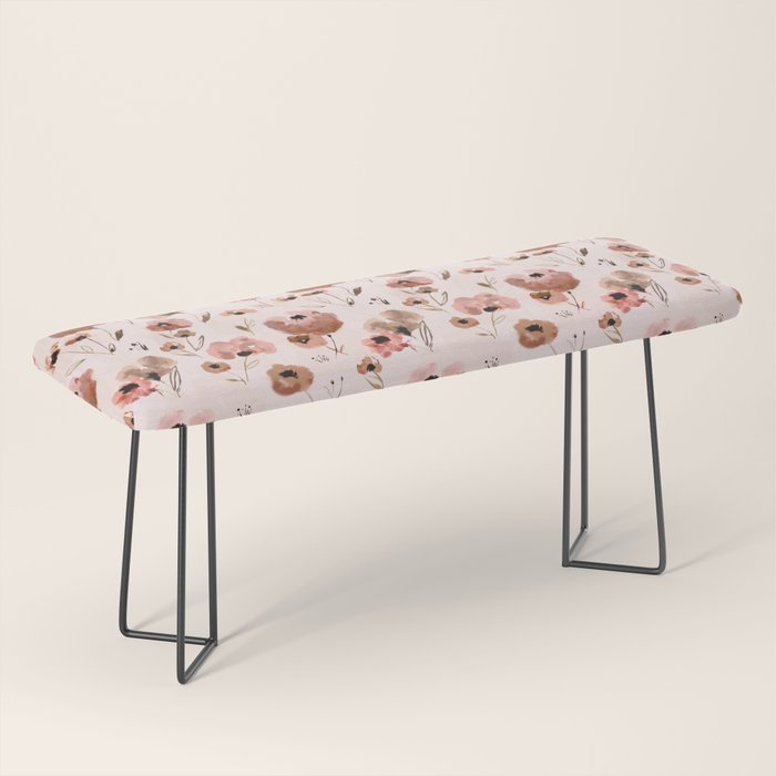 Farmhouse floral - pink Bench Gallery Image 1