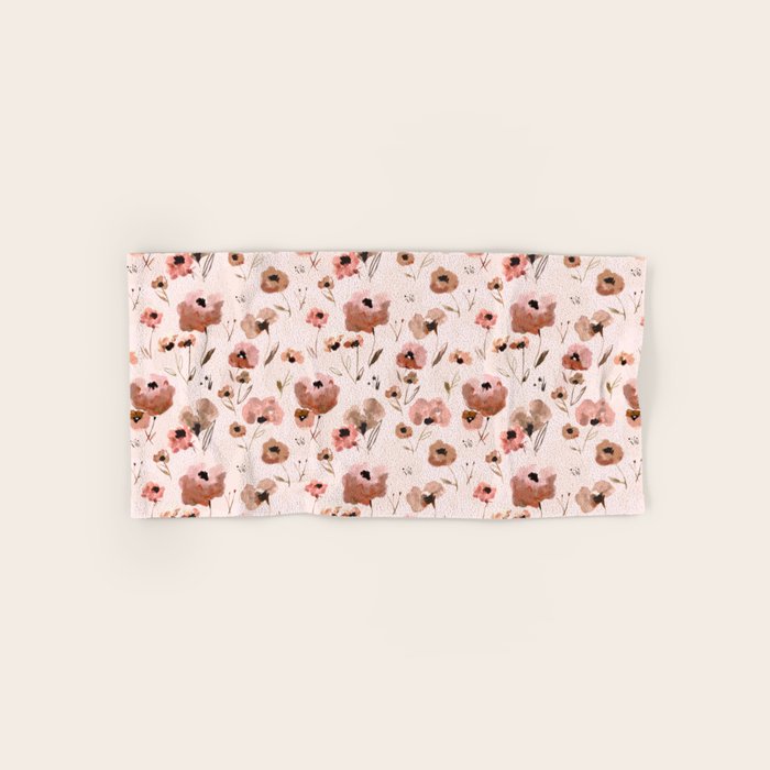 Farmhouse floral - pink Bath Towel Gallery Image 1