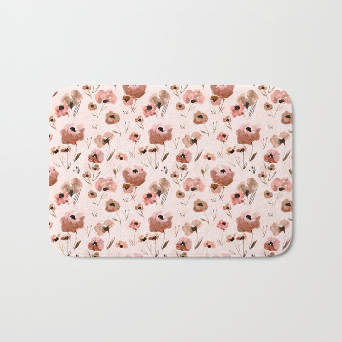Farmhouse floral - pink Bath Mat Gallery Image 1