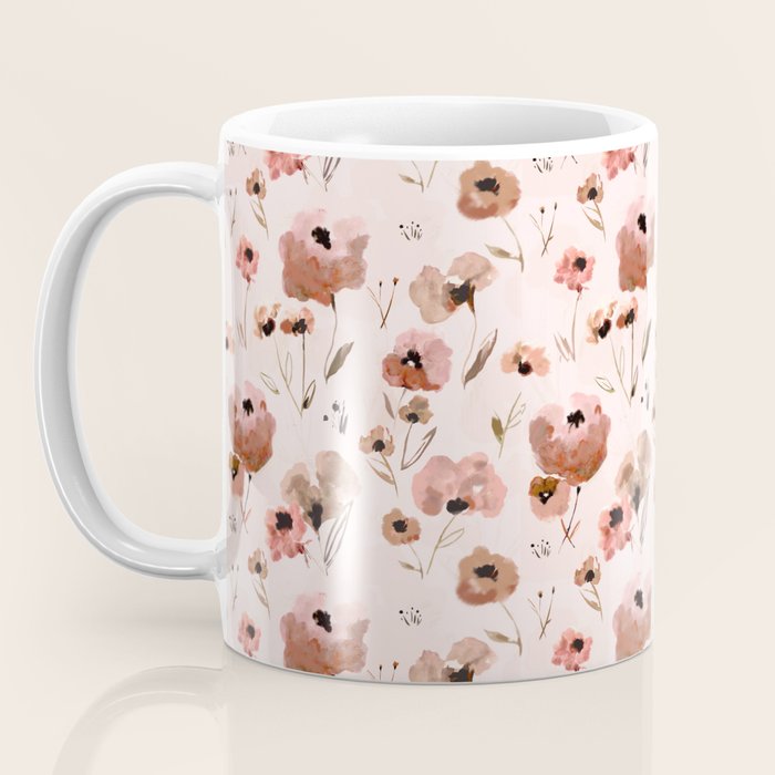 Farmhouse floral - pink Coffee Mug Gallery Image 3