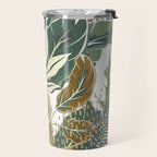 Wild Tropical Prints, Green and Gold Travel Mug Gallery Image 2