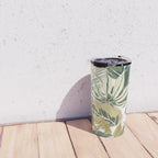 Wild Tropical Prints, Green and Gold Travel Mug Gallery Image 4