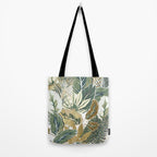 Wild Tropical Prints, Green and Gold Tote Bag Gallery Image 2