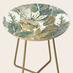 Wild Tropical Prints, Green and Gold Side Table Gallery Image 2